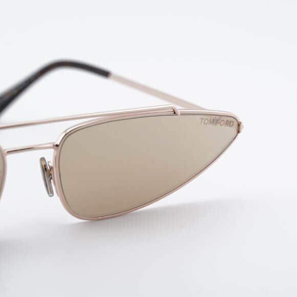 Tom Ford Cam FT0979 28G Sunglasses Gold Geometric Frame, Brown Lenses